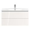 Duravit L-Cube Wall-Mounted 1020mm Two Drawer Vanity Unit in High Gloss White - LC624202222