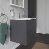 Duravit L-Cube Wall-Mounted 620mm Two Drawer Vanity Unit in Matt Graphite - LC624004949