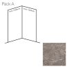 Bushboard Nuance Small Corner Wall Panel Pack A in Cirrus Marble