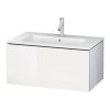 Duravit L-Cube Wall-Mounted 820mm One Drawer Vanity Unit in High Gloss White - LC614102222