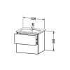 Duravit L-Cube Wall-Mounted 620mm Two Drawer Vanity Unit in Matt Graphite - LC624004949