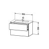 Duravit L-Cube Wall-Mounted 820mm Two Drawer Vanity Unit in High Gloss White - LC624102222