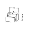 Duravit DuraStyle Compact 580mm One Drawer Vanity Unit in High Gloss White - DS637902222