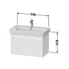Duravit No.1 Wall-Mounted 740mm Vanity Unit with One Drawer in Matt White - N14283018180000