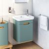 VitrA Sento Cloakroom Vanity Unit with Right-Hand Hinges in Matt Fjord Green - 65869
