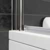 Merlyn 2 Panel Curved Bath Screen with Easy Fit Bracket in Chrome - MB3FLEX