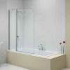 Merlyn 2 Panel Folding Curved Bath Screen with Easy Fit Bracket in Chrome - MB3AFLEX