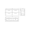 Nuie Arno Wall Hung 1200mm 4 Drawer Vanity Unit with Twin Ceramic Basin in White