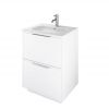 The White Space Choice 600mm Floorstanding 2 Drawer Unit with Slim Basin in White