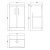 Nuie Arno Floor Standing 2 Door Vanity Unit and Thin-Edge Basin in White