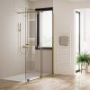 Tissino Armano Right-Hand Clear Glass Roller Panel with Stabilising Bar in Brushed Brass