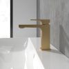Villeroy & Boch Architectura Square Single-Lever Basin Mixer with Pop-Up Waste in Brushed Gold - TVW12500100076