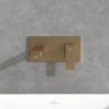 Villeroy & Boch Architectura Square Wall-Mounted Single-Lever Basin Mixer in Brushed Gold - TVW12500300076