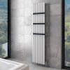 UK Bathrooms Essentials Chelan Vertical Aluminium Radiator in Matt White