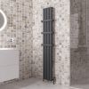 UK Bathrooms Essentials Chelan Vertical Aluminium Radiator in Matt Anthracite