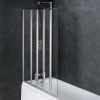 UK Bathrooms Essentials Tana 1250mm 5 Panel Folding Bath Screen in Chrome