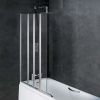 UK Bathrooms Essentials Tana 1000mm 4 Panel Folding Bath Screen in Chrome