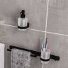 UK Bathrooms Essentials Vajont Towel Holder and Tumbler in Matt Black