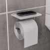 UK Bathrooms Essentials Vajont Toilet Roll Holder with Glass Shelf in Chrome