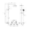 Astrala Prato Thermostatic Bar Mixer Shower Kit and Mixed Head in Brushed Brass