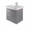 The White Space Scene 2 Drawer Wall Hung Vanity Unit With Basin in Gloss Ash Grey