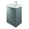 The White Space Scene Floorstanding 2 Drawer Unit and Basin in Gloss Ash Grey