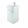 The White Space Scene Right Hand 1 Door 450mm Wall Hung Cloakroom Unit in Gloss White