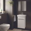 The White Space Scene Left Hand 1 Door 450mm Wall Hung Cloakroom Unit in Gloss White