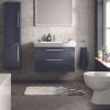 The White Space Scene Wall Hung 2 Drawer Unit and Basin in Gloss Dark Indigo