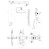 Essentials Traditional Riser Kit with Twin Valve in Chrome