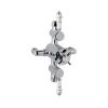 UK Bathrooms Essentials Traditional Riser Kit with Twin Valve in Chrome