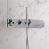 UK Bathrooms Essentials Thermostatic Shower Set with Shelf in Chrome