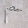 UK Bathrooms Essentials Square Wall Shower Arm in Chrome