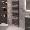 UK Bathrooms Essentials Bi-Directional Straight TRV with Lockshield in Matt Anthracite