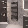 UK Bathrooms Essentials Bi-Directional Corner TRV with Lockshield in Matt Anthracite