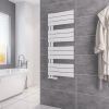 UK Bathrooms Essentials Angled Twin Thermostatic Radiator Valve in Gloss White