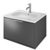  The White Space Choice 600mm Wall Hung Vanity Unit with Slim Basin in Dark Grey