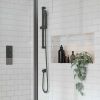 Amara Huby Square Shower Handset with Hose and Rail in Black