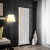 UK Bathrooms Essentials Ontario Vertical Aluminium Radiator in Matt White