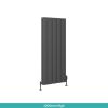 UK Bathrooms Essentials Ontario Vertical Aluminium Radiator in Matt Anthracite