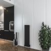 UK Bathrooms Essentials Ontario Vertical Aluminium Radiator in Matt Black