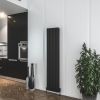 UK Bathrooms Essentials Ontario Vertical Aluminium Radiator in Matt Black