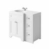 Harrogate Ripley 900mm Left-Hand Vanity Unit with Basin in Arctic White