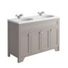 Harrogate Duchy 1200mm Vanity Unit with Twin Basin in Dovetail Grey