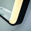 Amara Hawes Soft Square LED Wall Mounted Mirror in Black Frame
