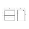 Imperial Fradley Wall Hung 2 Drawer Vanity Unit in Dartmouth Grey - XWTO310052