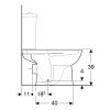 Geberit Selnova Open Back Close Coupled WC With Horizontal Outlet in White - 501041006