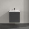 Villeroy and Boch Finero 600mm Wall Hung Vanity Unit and Basin in Glossy Grey - C52500FP