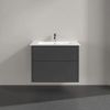 Villeroy and Boch Finero 800mm Wall Hung Vanity Unit and Basin in Glossy Grey - C52700FP