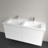 Villeroy and Boch Finero 1300mm Wall Hung Vanity Unit and Double Basin in Glossy White - C53000DH